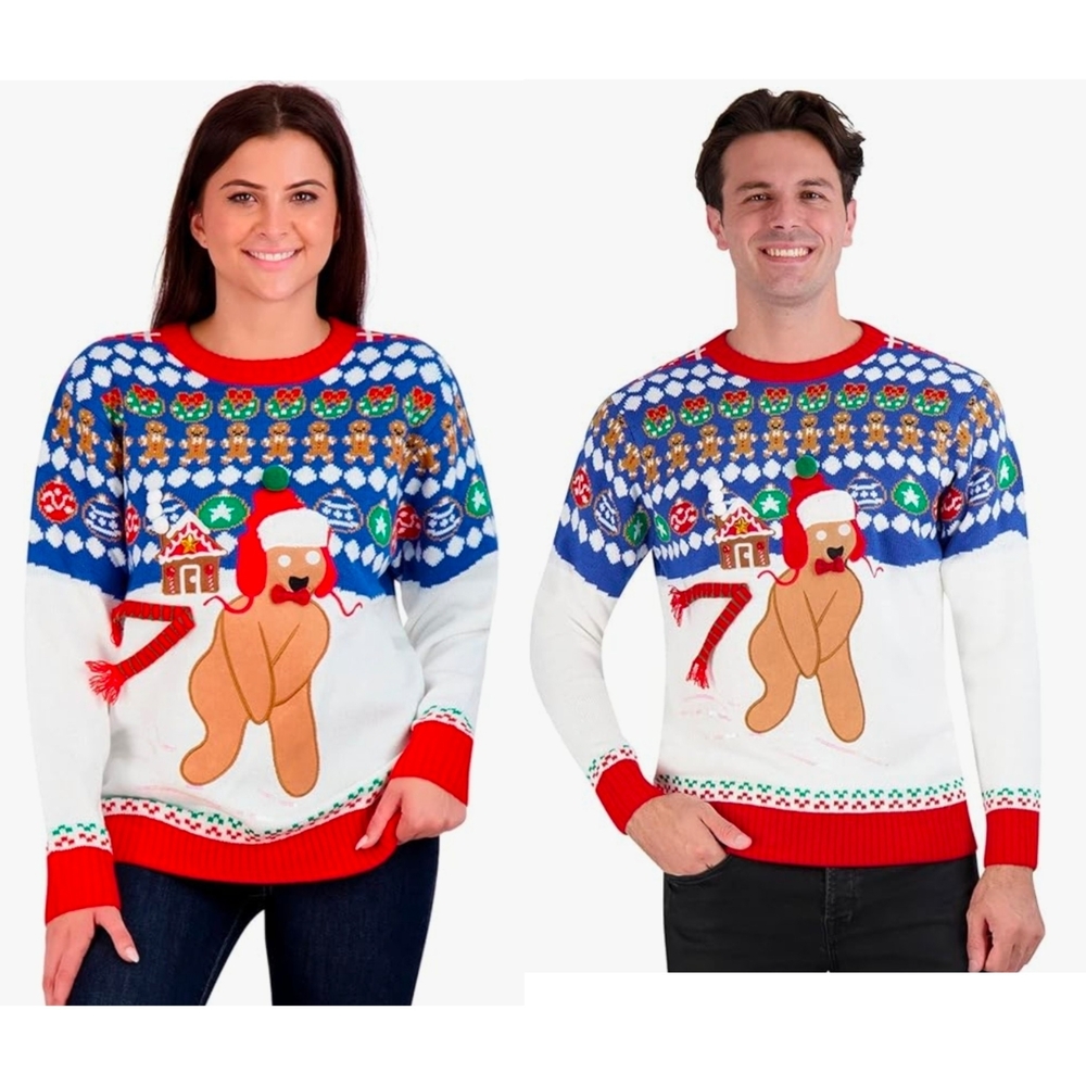You Can't Catch Me, I'm The Gingerbread Man! Holiday Ugly Sweater Size XL NWT